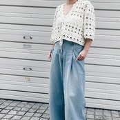 [Pattern] ラウンドシェルハーフスリーブ2wayカーディガン