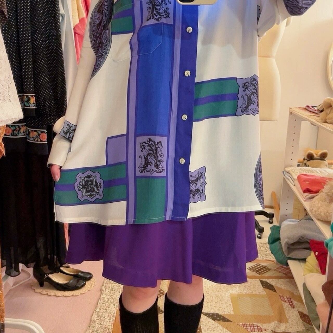 geometric pattern mens shirt