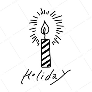 キャンドル ローソクの火 Holiday Tシャツ ms106 半袖Tシャツ 長袖Tシャツ 冬服 クリスマス かわいい イラスト デザイン