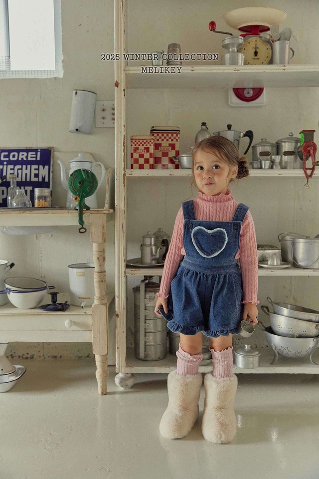 [即納M/L]≪MELIKEY≫Velvet Denim Frill Suspender 35