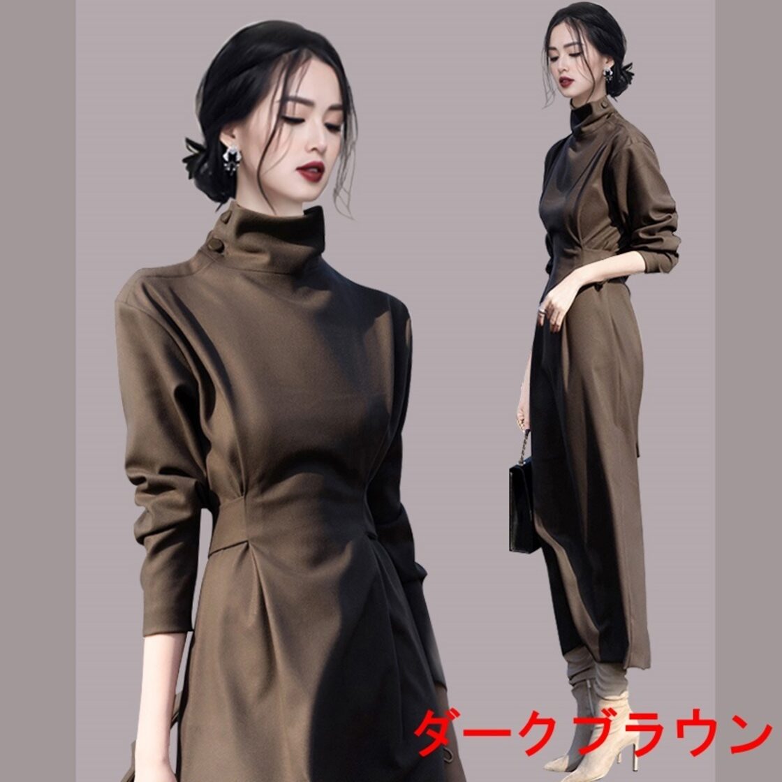 レディース ワンピース ワンピドレス ロング ロング丈 長袖 