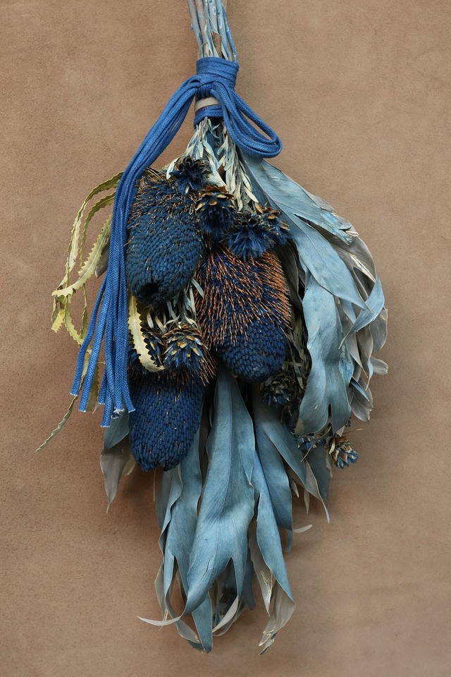 DRIED FLOWERS SWAG "Indigo Dyeing" C