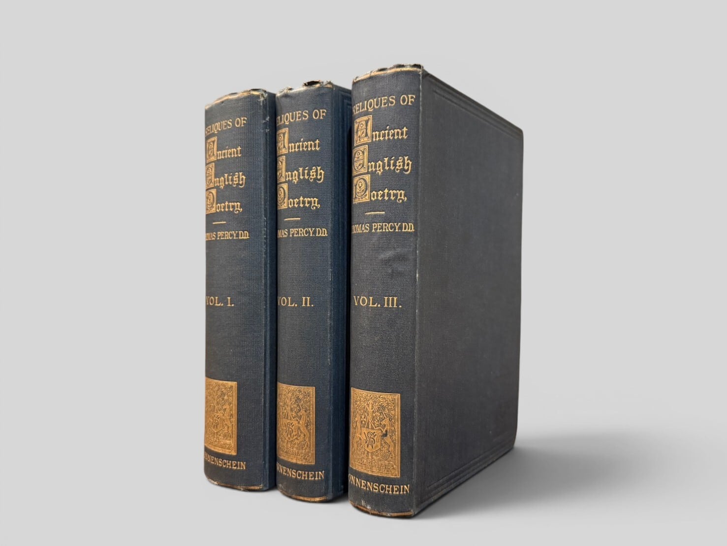 【SL1287】Reliques of Ancient English Poetry: Consisting of Old Heroic Ballads, Songs, and Other Pieces of Our Earlier Poets, Together with Some Few of Later Date. Complete set in 3 volumes (1889) /Thomas Percy