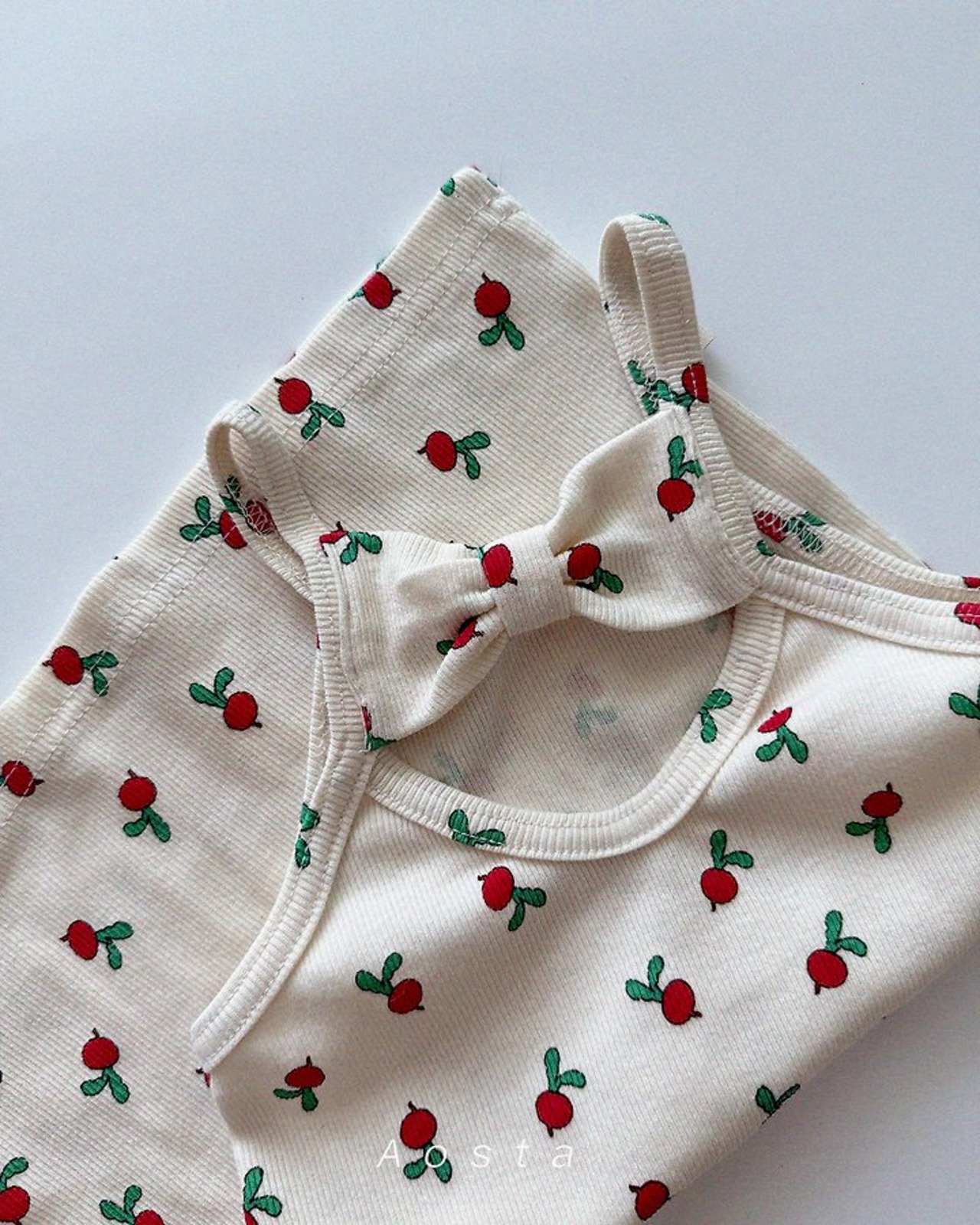 [Aosta] Ribbed Ribbon Dress / [아오스타] 골지리본원피스