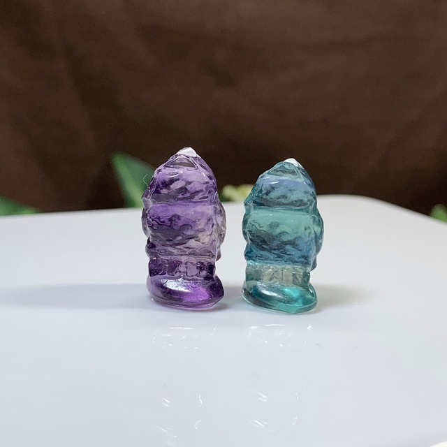 8.可愛いペア･小さいフローライトふくろう