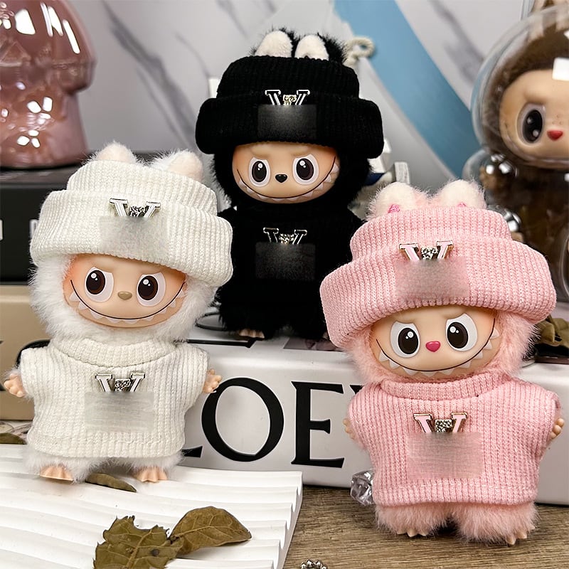 Labubu四代用 帽子+セーター ラブブ ぬいぐるみ おしゃれ セーター 2点