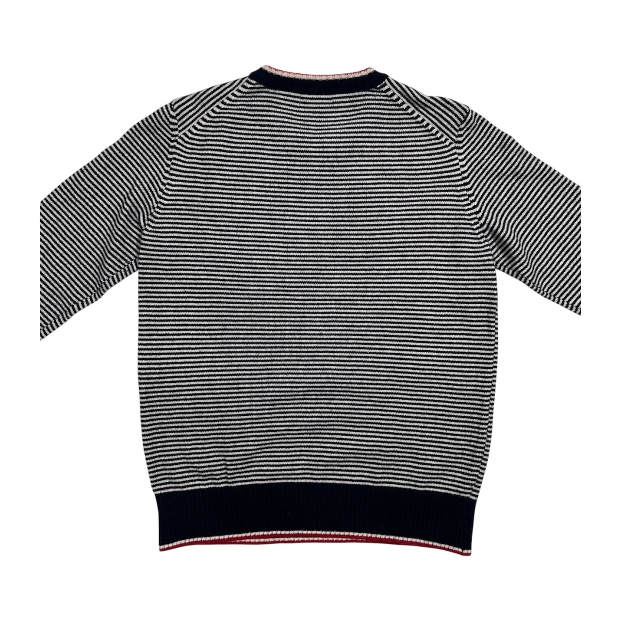 カシミヤ80%入り Munsingwear マンシングウェア ボーダー柄 カシミア ウールニットセーター サイズ L /レディース/ゴルフ/日本製