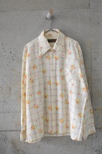 Pointed collar retro pattern shirt