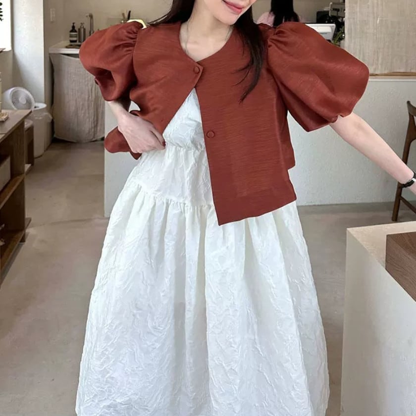 Puff sleeve sheer jacket A1686 | arSelects