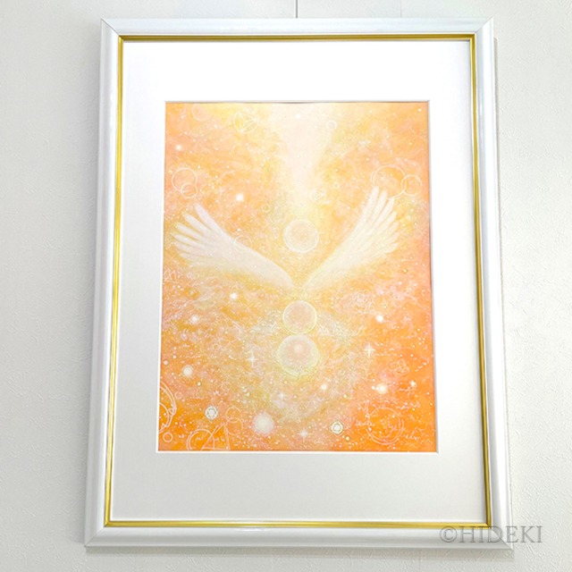 天使の絵「Angel's blessing」天使のアクリル画原画