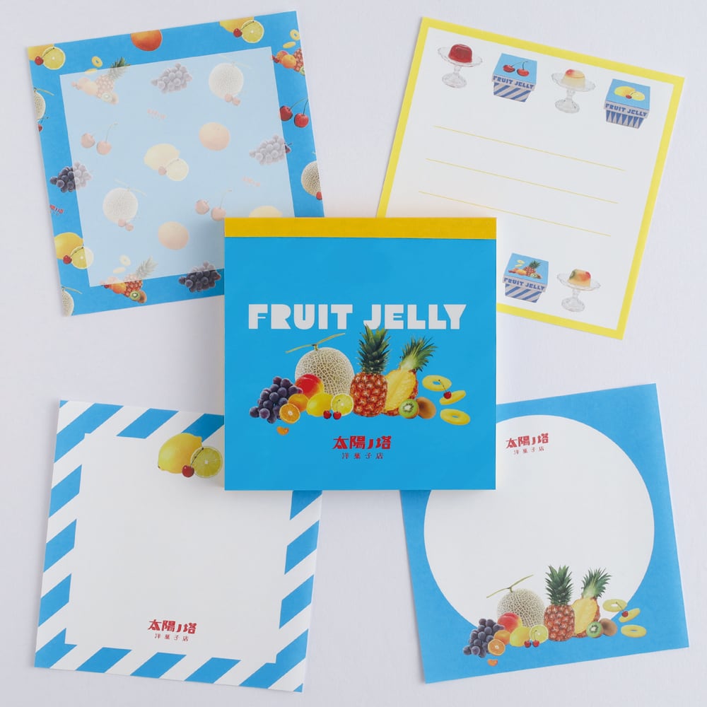 太陽ノ塔洋菓子店×グリーンフラッシュ フルーツゼリー メモパッド・スクエア GF01