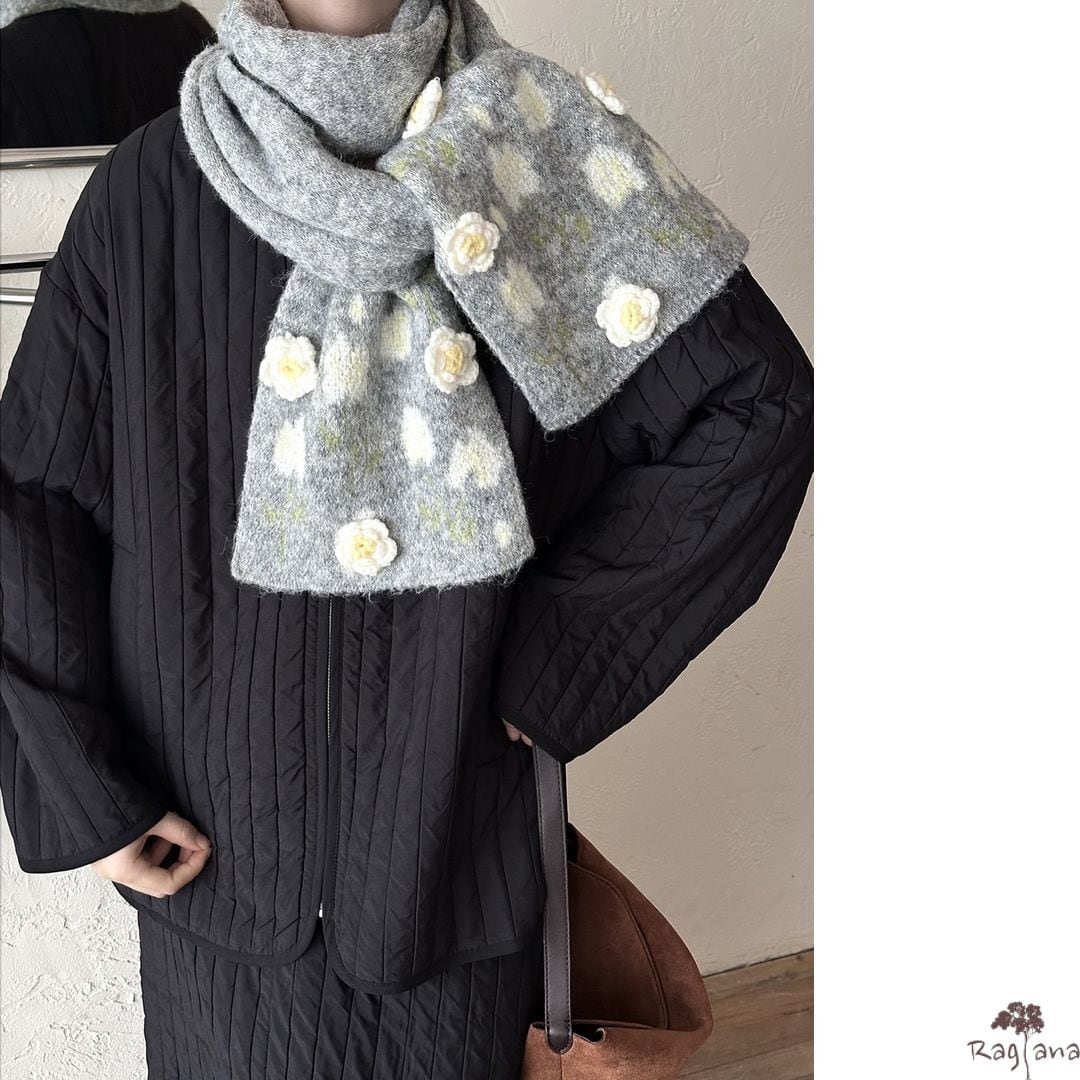 花柄パターン マフラー M 2col 250481 | Raglana