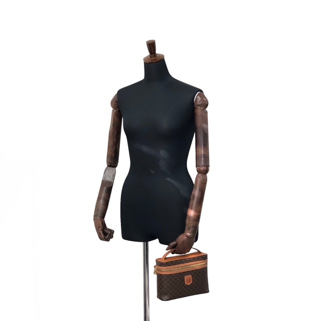 CELINE セリーヌ マカダム ブラゾン バニティバッグ ハンドバッグ ブラウン Vintage mi8ijt