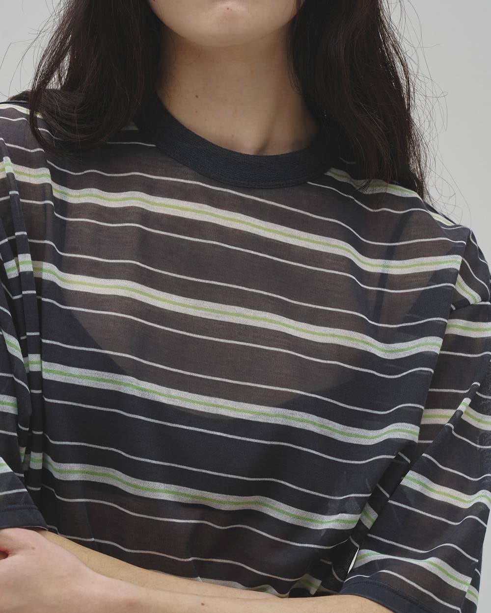TODAYFUL(トゥデイフル) Sheer Border T-shirt | サウスオレンジ