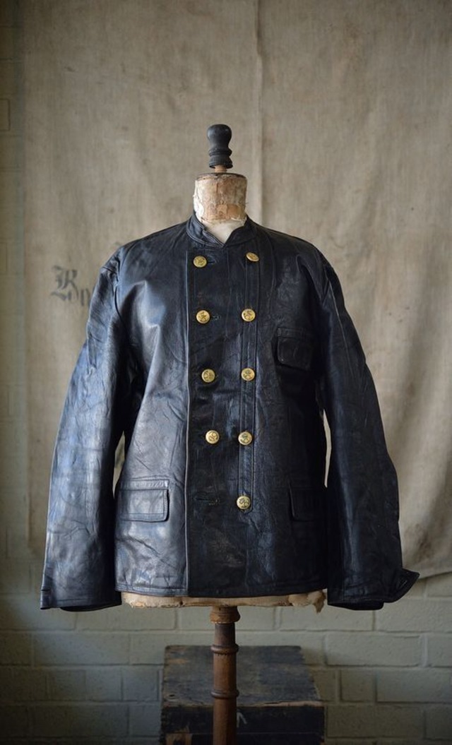 Vintage Swedish Work leather jacket "MASENS"　"Swedish Postal Service"