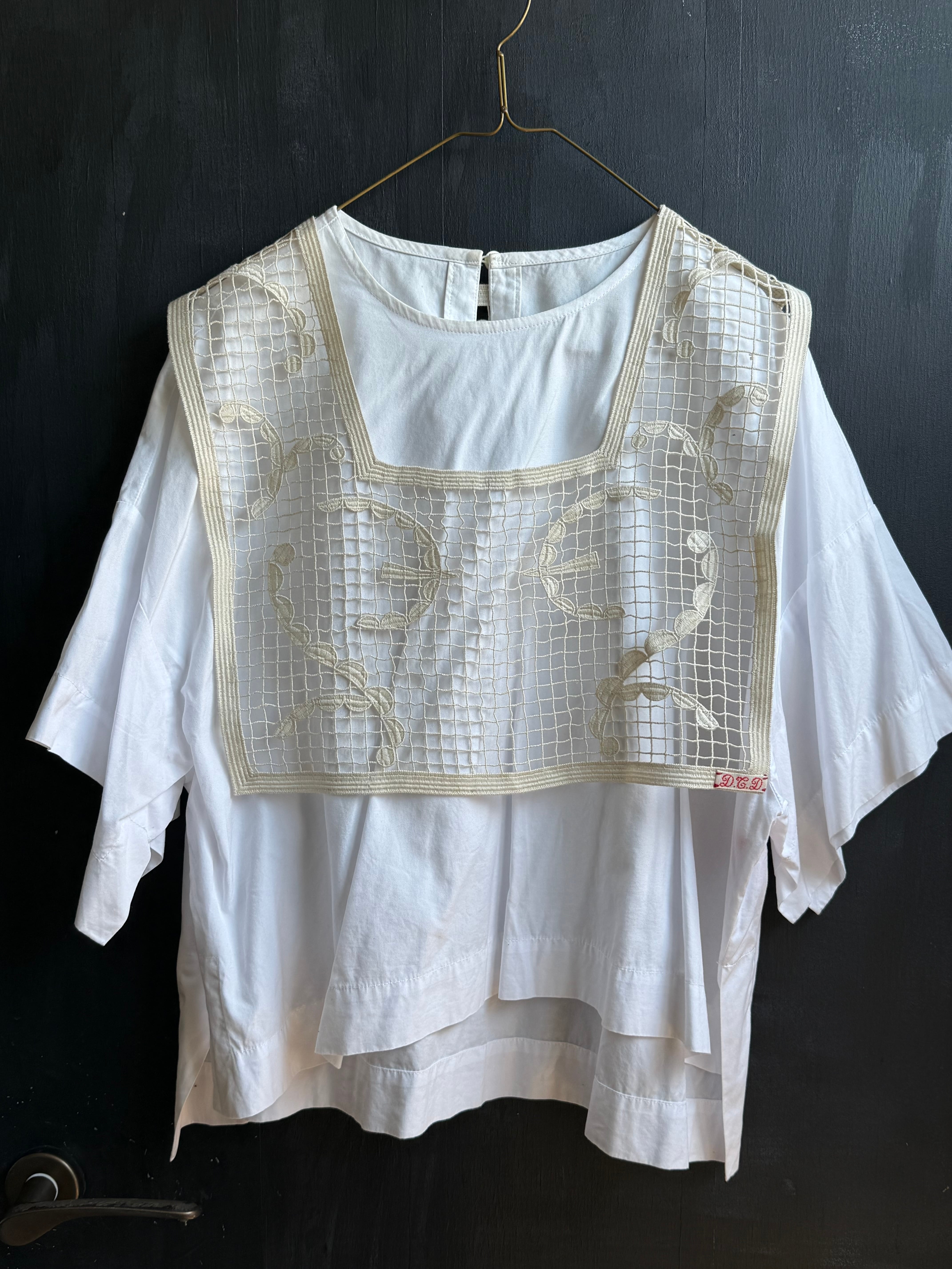 アンティークホワイト)つけ襟レースベスト