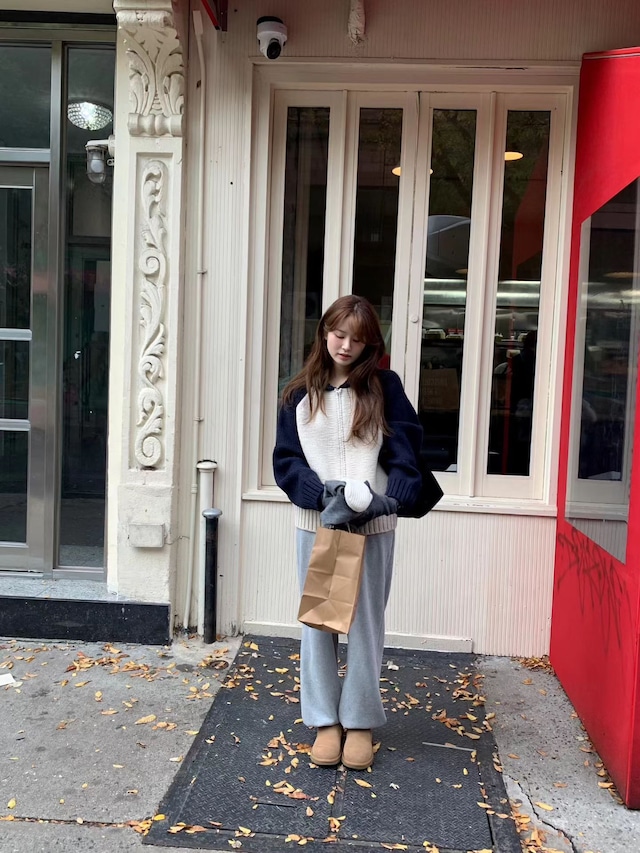 (予約) ounce / Peanut raglan zip-up cardigan 2color