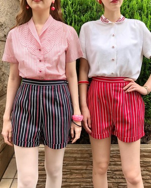 50's stripe short pants (2 colors)