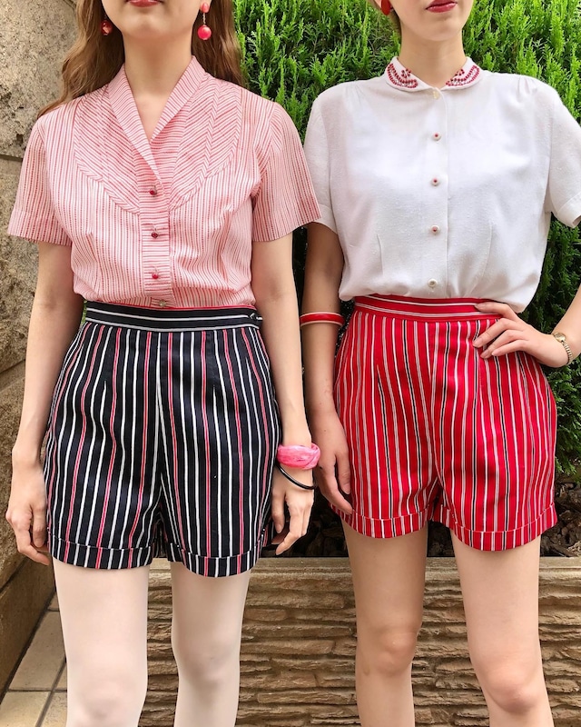 50's stripe short pants (2 colors)