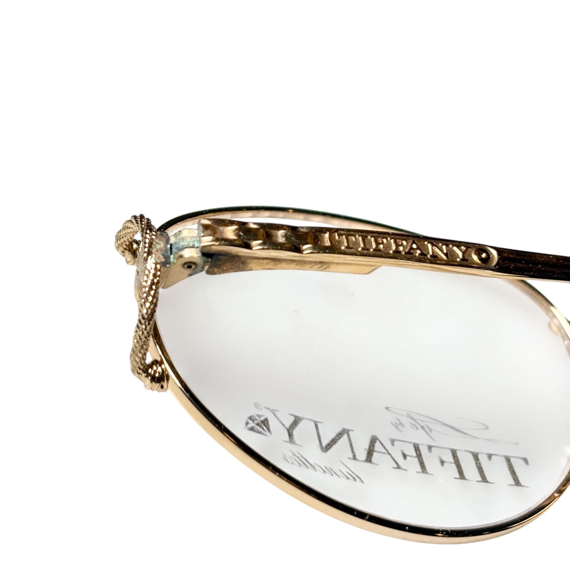 nos) vintage TIFFANY LUNETTES 23k gold plated glasses “T379