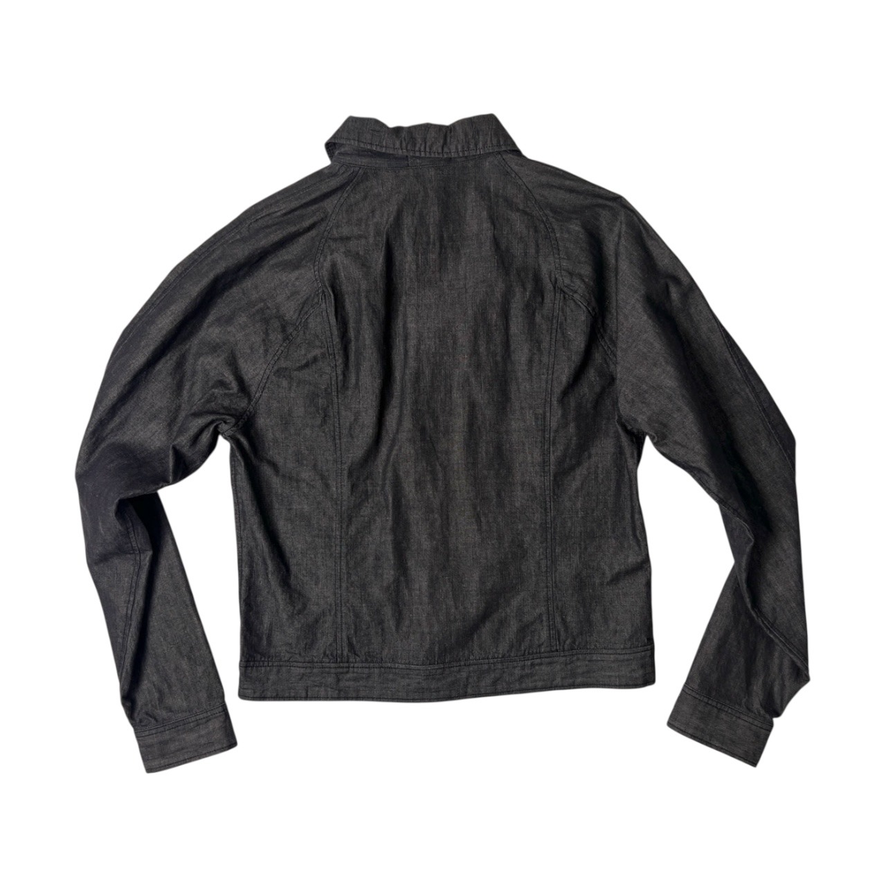 Plantation プランテーション シャンブレー コットン&リネン ライトジャケット M/ブラック/エイネット/イッセイミヤケ