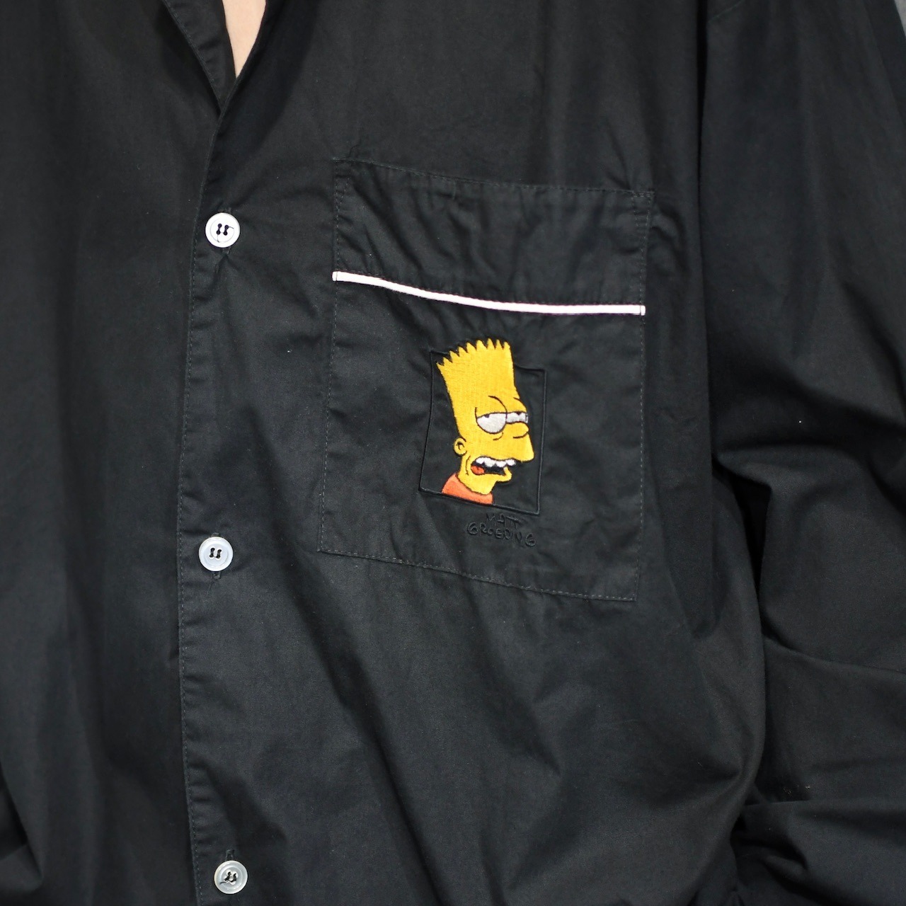 98's The Simpsons embroidery design pajama shirt