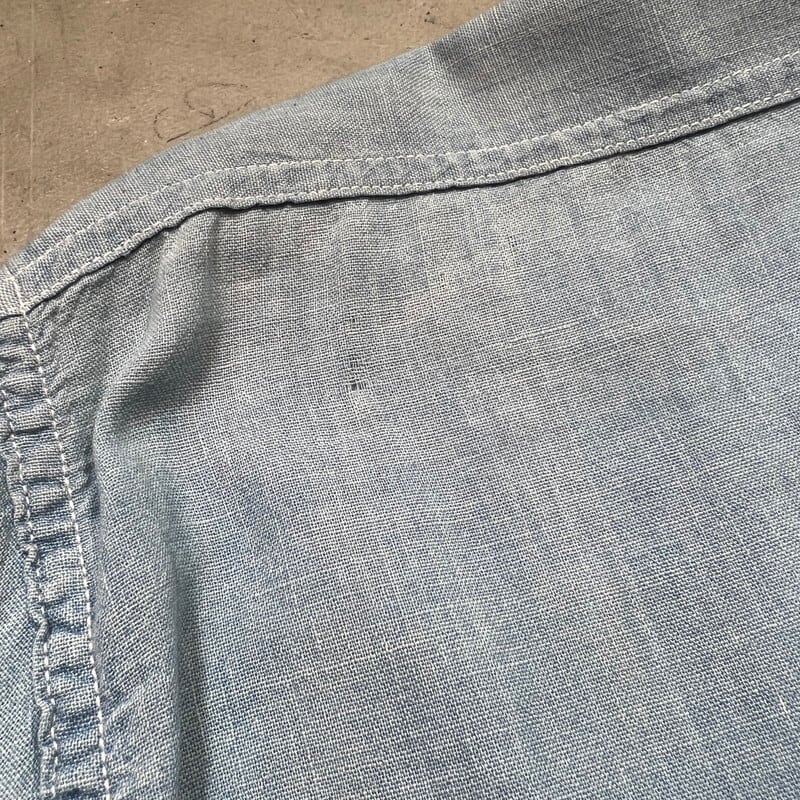 40's U.S.NAVY シャンブレーシャツ USN Chambray Shirt 台襟 ダブル