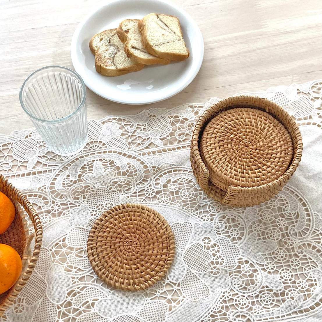 ラタン コースター 6枚セット（収納ケ－ス付き）（RTA-753） | Naturalsoul