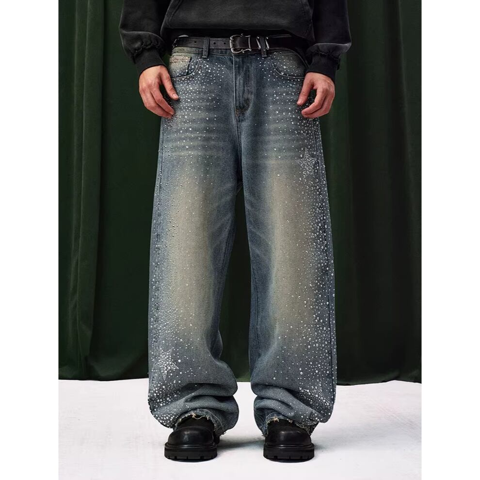 YADcrew Buyi ethnic pattern Jeans YADCREW AIRCRAFT BUTTON JEANS 