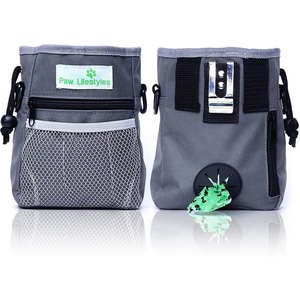 【特価処分】わんちゃんお散歩用バッグ ドッグトリートメントトレーニングポーチ 犬 うんち袋取り出し部分付き ペットのおもちゃ、餌、キブル、お菓子の持ち運びにも便利