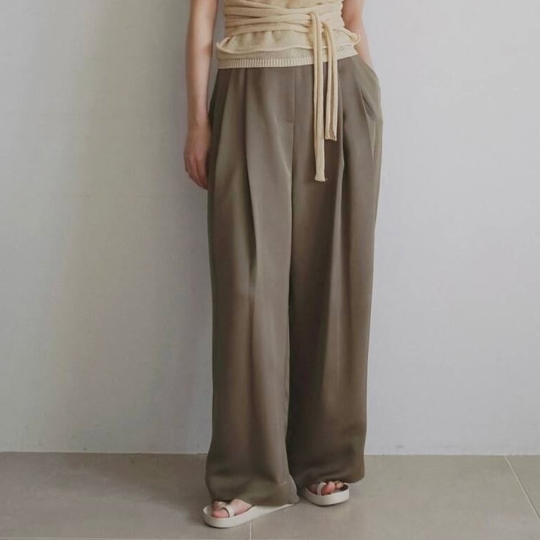 【 anuke 】Twill Satin Pants