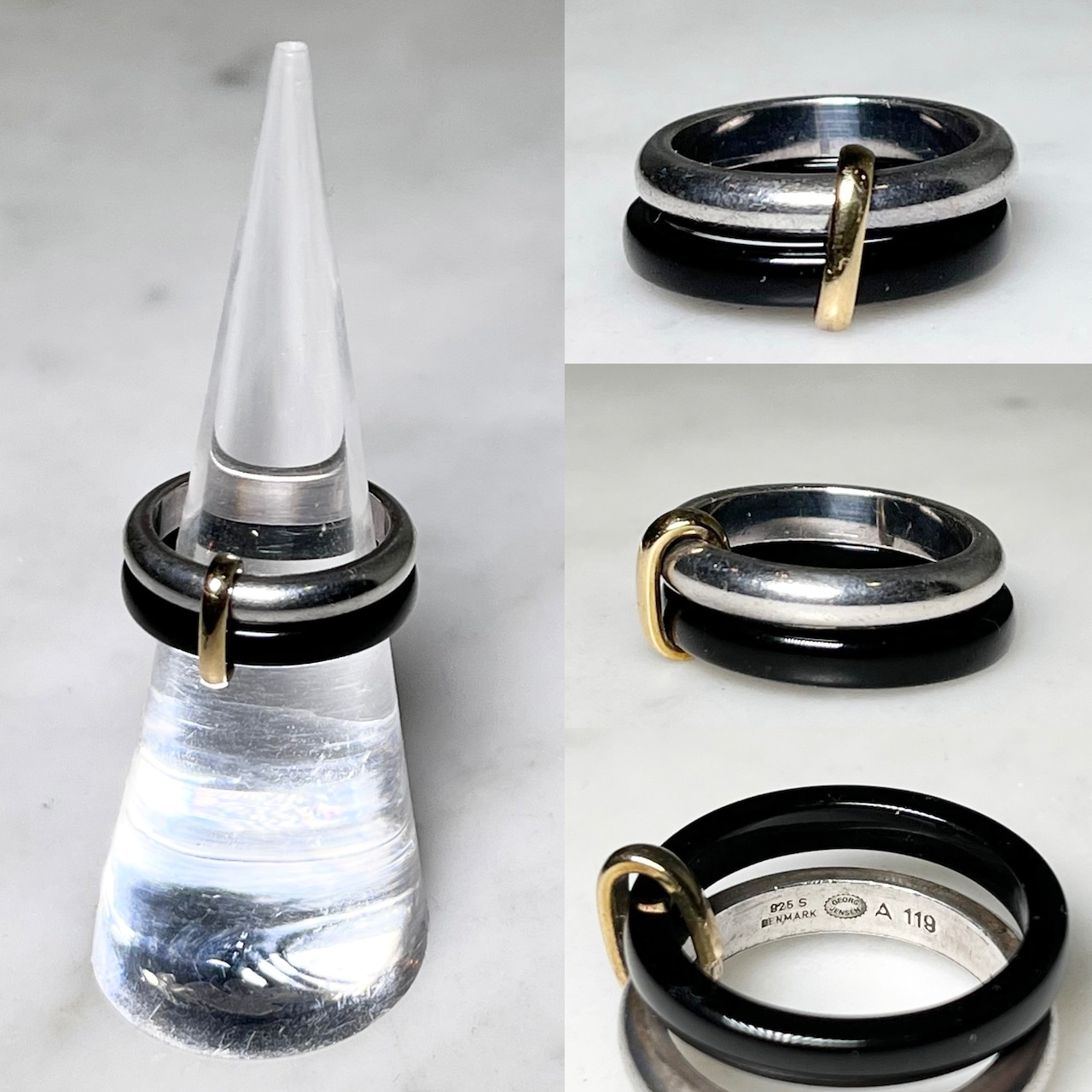 GEORG JENSEN silver band ring " A 119 " designed by Anne Ammitzboll