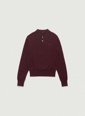 [The Barnnet] Cashmere Wimblyn Knit Polo Shirt_Burgundy 正規品 韓国ブランド 韓国通販 韓国代行 韓国ファッション ザ バーネット ザバーネット 日本 店舗