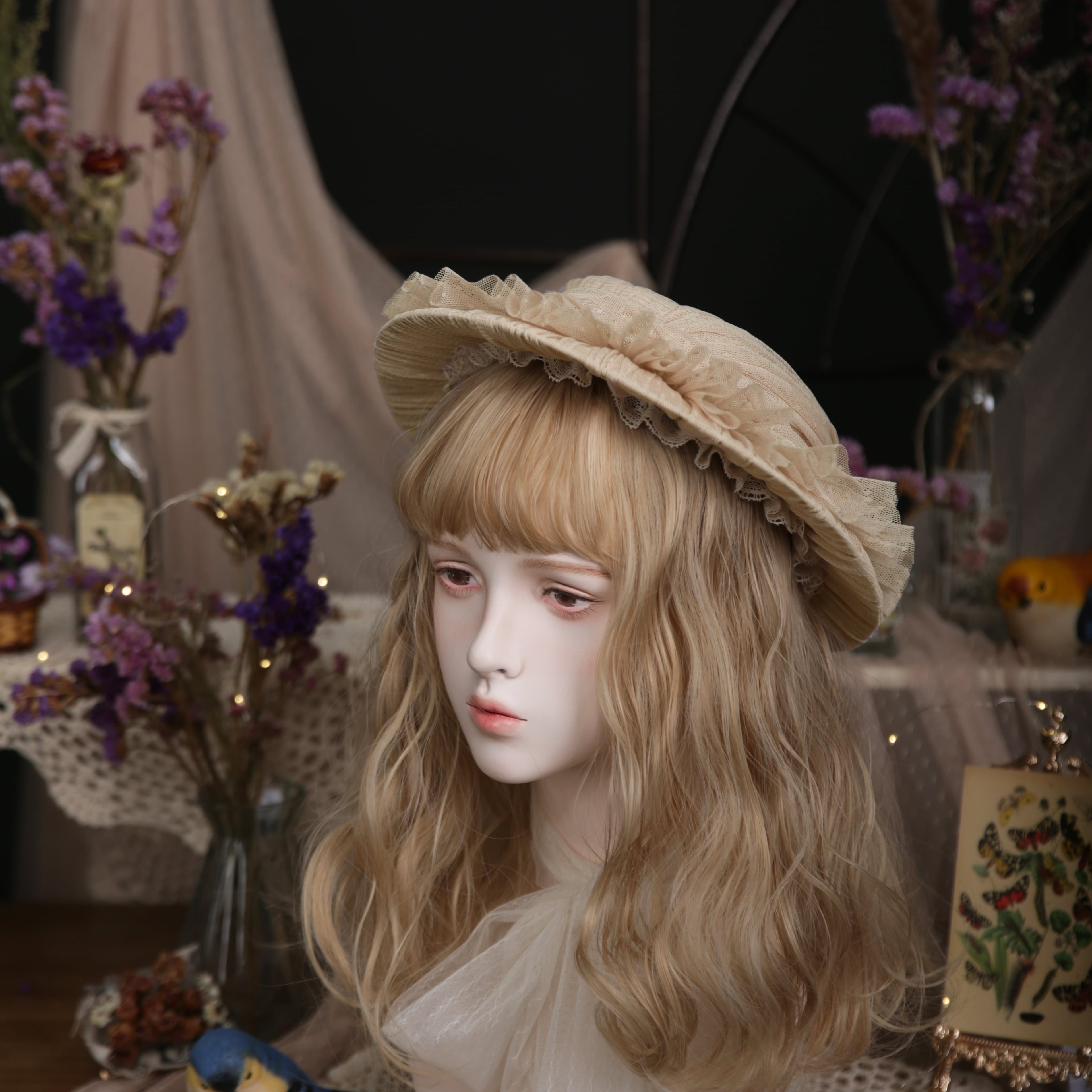 サマーピクニック 麦わらボンネット 星箱works ボンネット