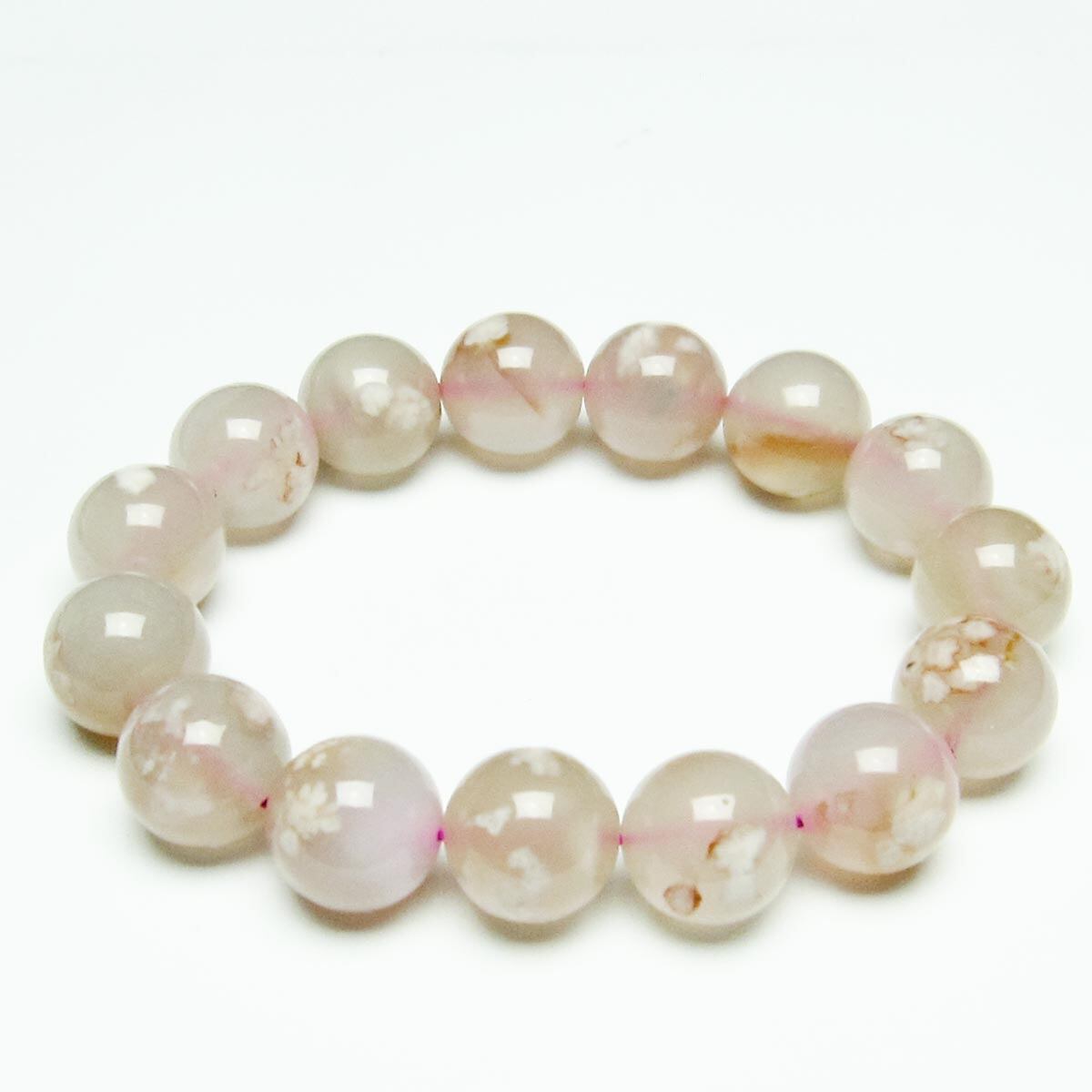 チェリーブロッサムアゲート ブレスレット 桜瑪瑙 15mm [M便 1/10] 111-26460