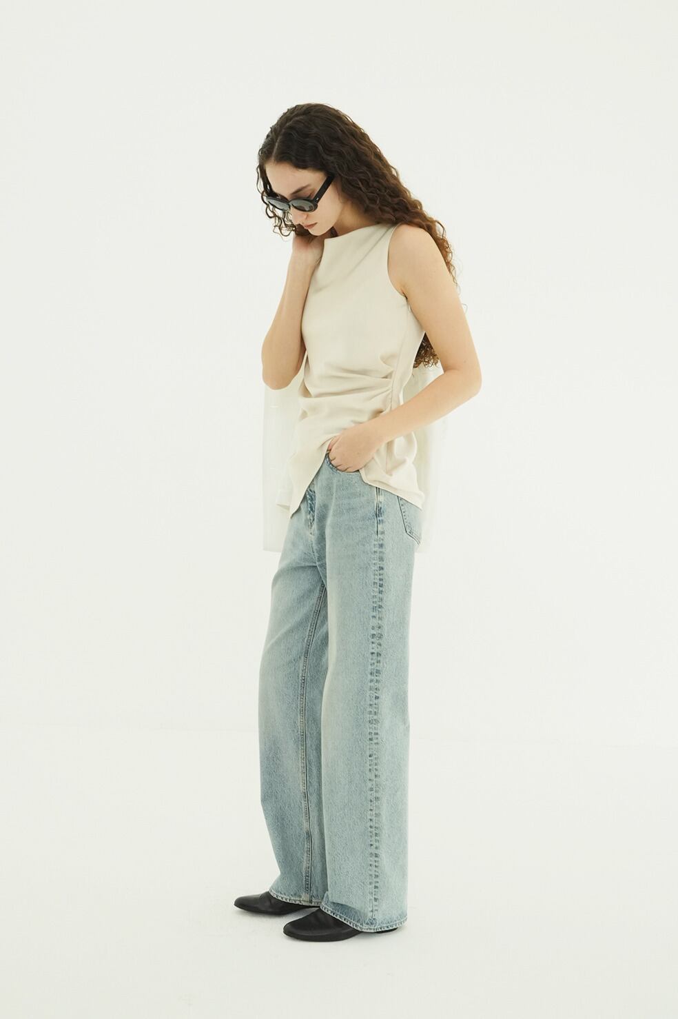 CLANE SATIN DRAPE TOPS | FLICKA ASHIYA