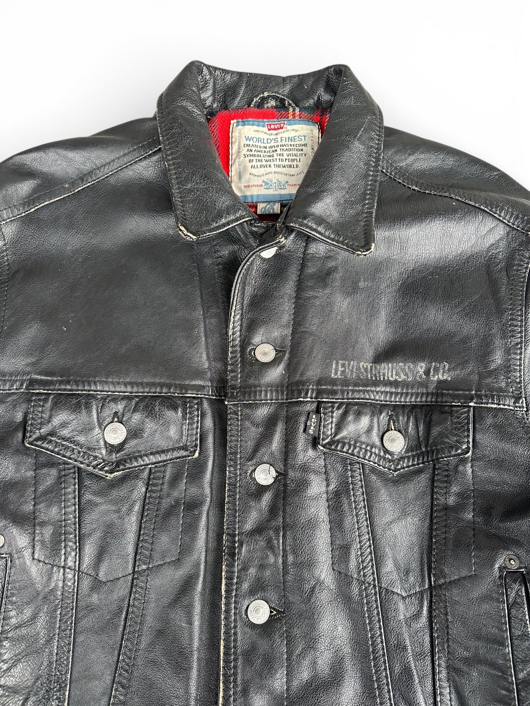 80's Levi's leather tracker jacket blactk L | VINTAGE-HEADS