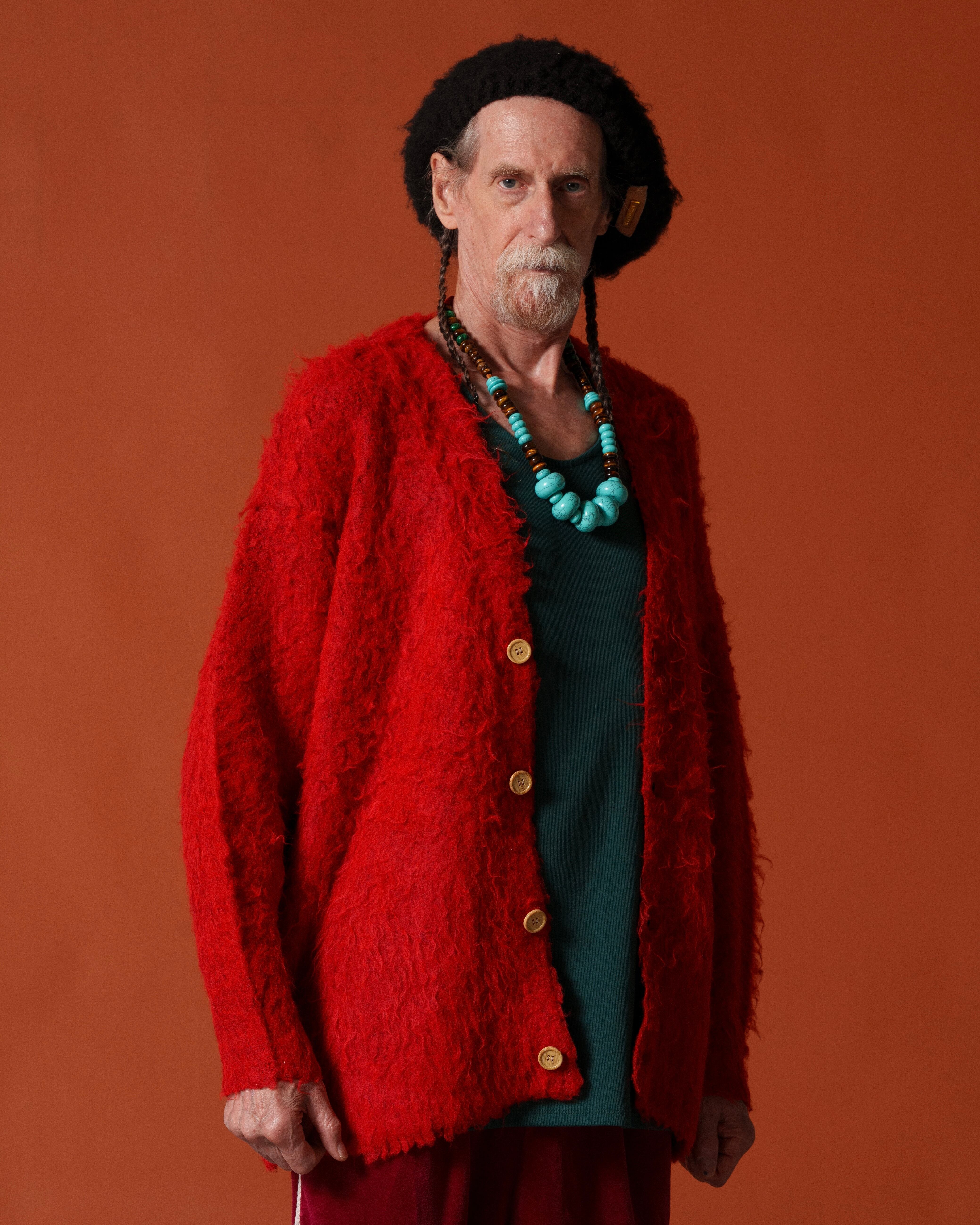 26年2月中旬発送】Soft Light Knit Cardigan/Red | AMBERGLEAM
