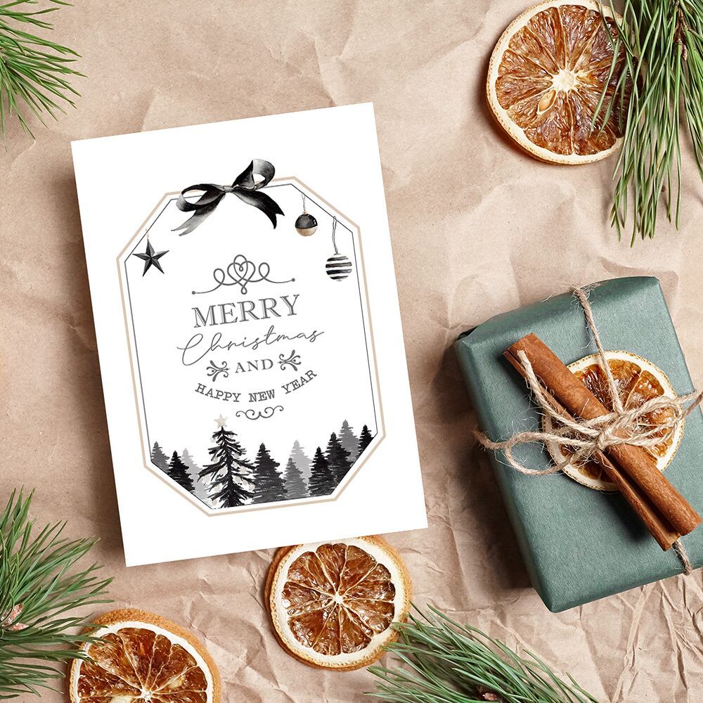 クリスマスB0サイズ◆送料無料◆インテリアポスター クリスマスポスター 森のフレーム/ i0332 / シックで大人っぽい