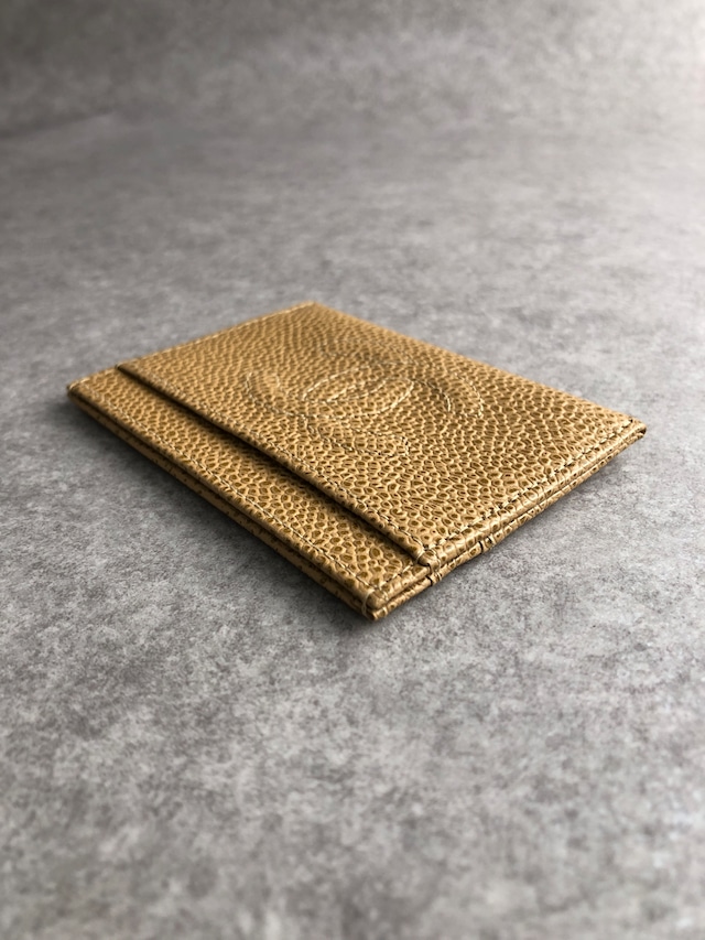 CHANEL シャネル カードケース ベージュ ココマーク レザー vintage ヴィンテージ オールド 7hjrah