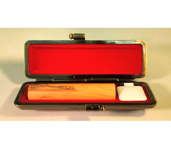 明治期　ツゲ材手彫り印 9種6本 ヴィンテージ柘】13.5㎜ ケース付 - 苗字または名前での彫刻 | はんの小澤