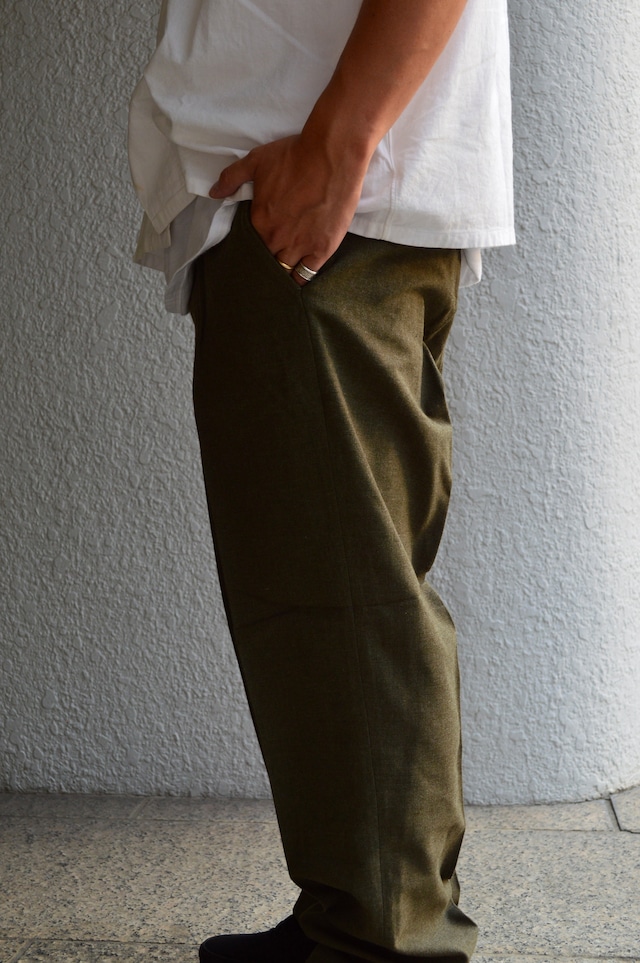 Bergian Army ABL 1968's PVBA BEGETEX社 HeavWool Gabardine Slacks Dead Stock Wool Trouser ベルギー軍 ウールスラックス ダークオリーブ