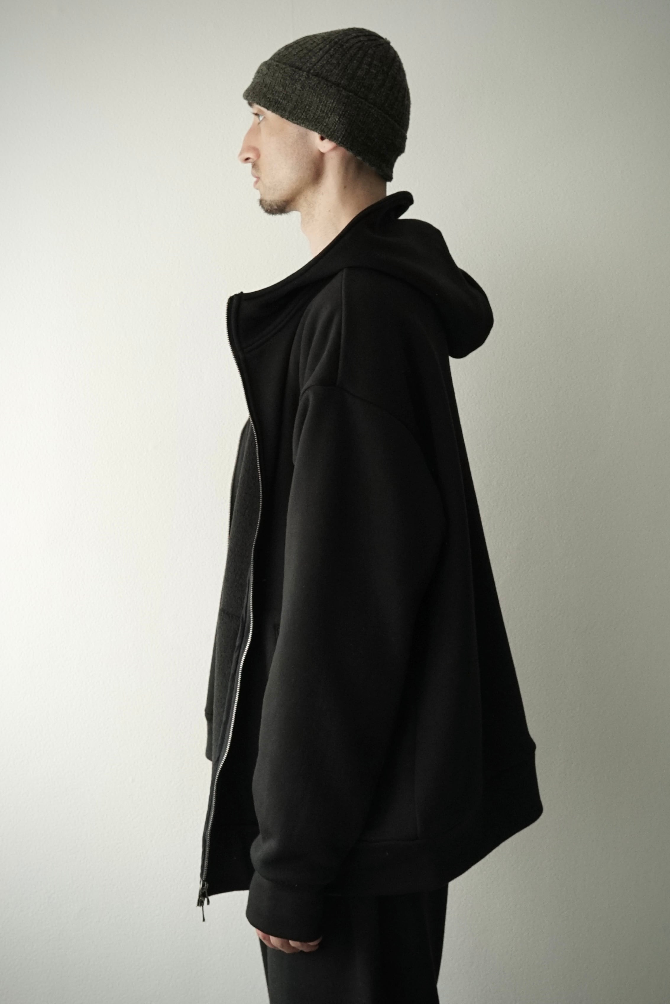 Premium Wool Fleece / Zip Hoodie (OFF BLACK) | C O L I N A