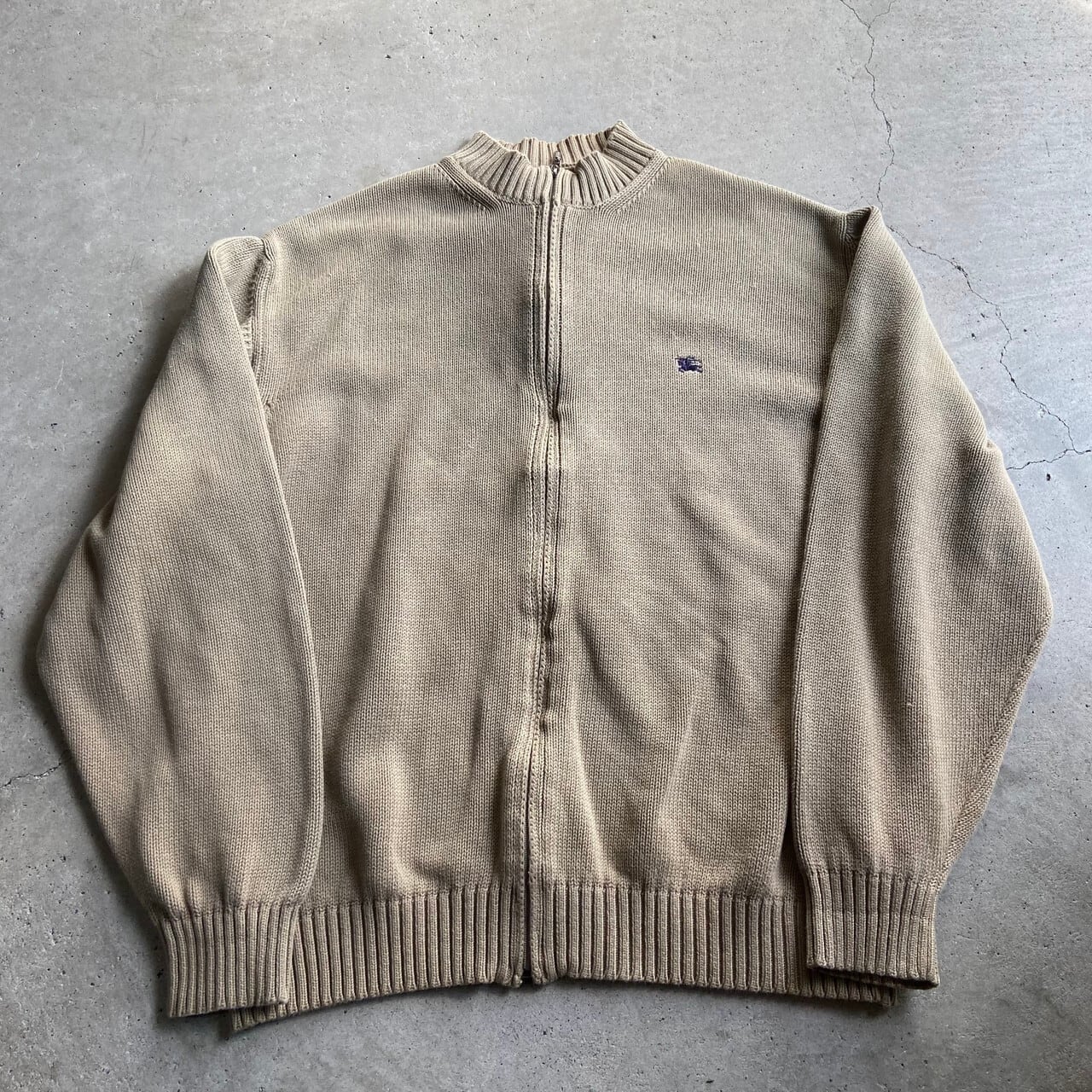 Burberry London バーバリー ロンドン フルジップ コットンニットカーディガン ドライバーズニット メンズl相当 古着 ベージュ ニットセーター Cs29 30 Cave 古着屋 公式 古着通販サイト