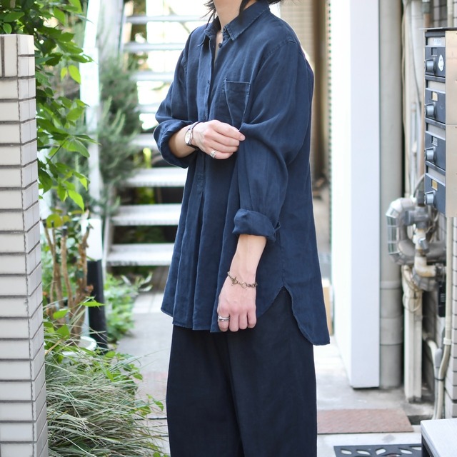 LAUREN Ralph Lauren linen pullover shirt navy
