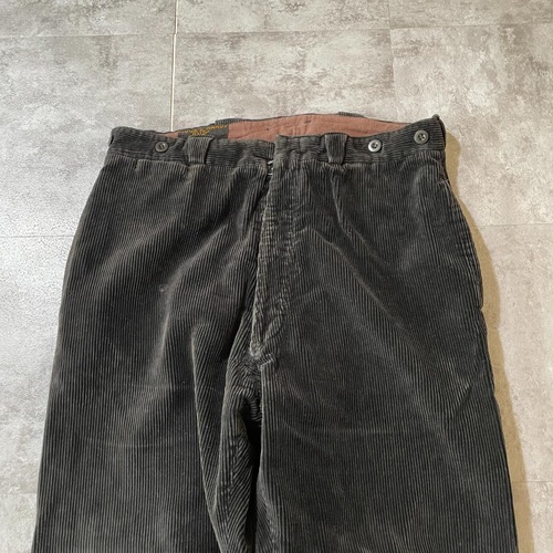 40-50s フレンチワーク 細畝コーデュロイ ブラック パンツ W34 詳細写真3