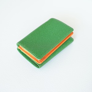 Mini wallet　グリーン×オレンジ