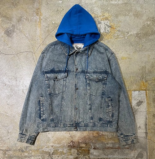 VINTAGE DENIM/SWEAT HOODIE DOCKING BLOUSON