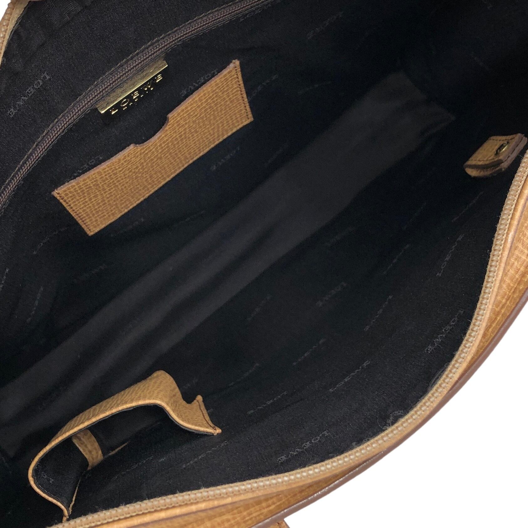 LOEWE ロエベ ショルダーバッグ キャメル ロゴ レザー トートバッグ