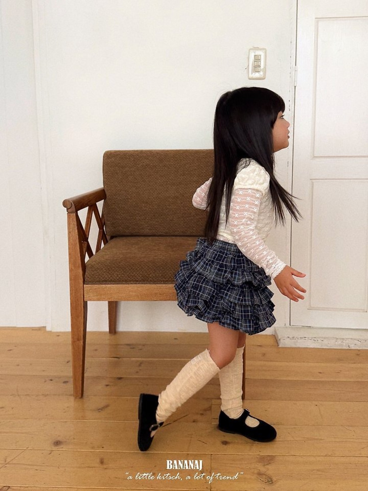 韓国子供服 / BANANA J / 26Autumn / セレナ ティアードスカート / 秋服 / キッズ *XS~JS*